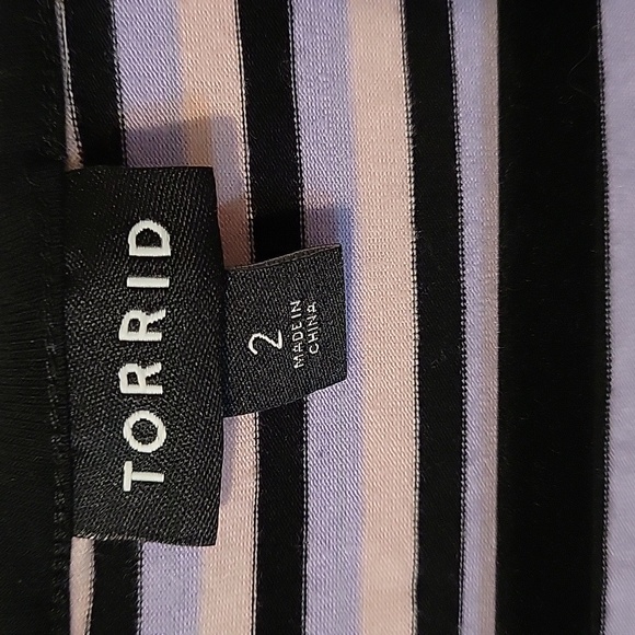 Torrid Lavender, Pink, and Black Striped Mini Dress - Picture 3 of 12